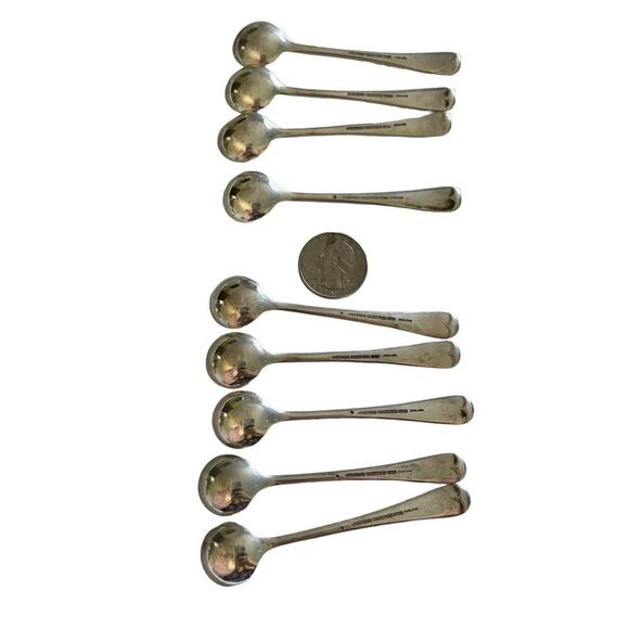 9 Elkington Monarchy Salt Spoons Silverplate 3 1/4" Antique Set England - Picture 6 of 11